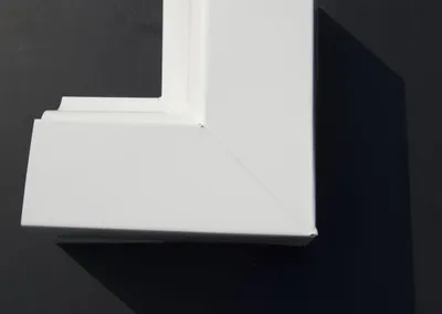 White inside box mitre gutter corner piece