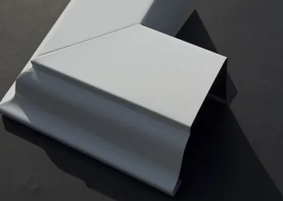 White outside box mitre gutter corner piece