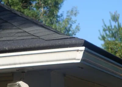 Underside of a Gutter Roof overhang at a porch corner