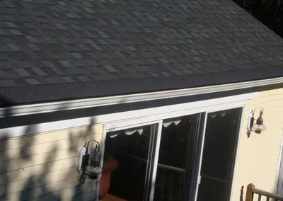 Gutter Roof above sliding patio doors